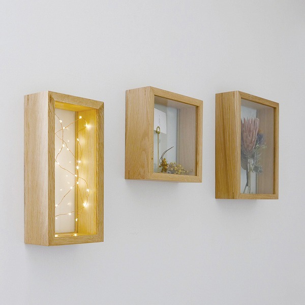 ディスプレイボックス スクエア Lサイズ OAK WOOD