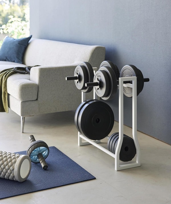 【引取りまたは着払い限定】ダンベルラック 収納用 tower ［ ダンベルラック タワー ］ 山崎実業 耐荷重約90kg 組み立て