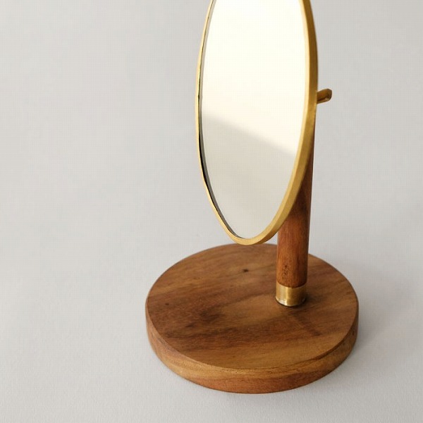 スタンドミラー オーバル ブラス 木製 304951 shesay 志成販売