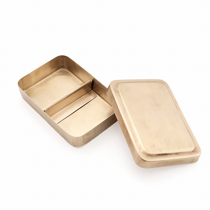 Solid Brass （ソリッド ブラス）アンティーク風 小物入れ 持ち運びしたくなる BRASSのマルチケース L ゴールド 志成販売 ブラス
