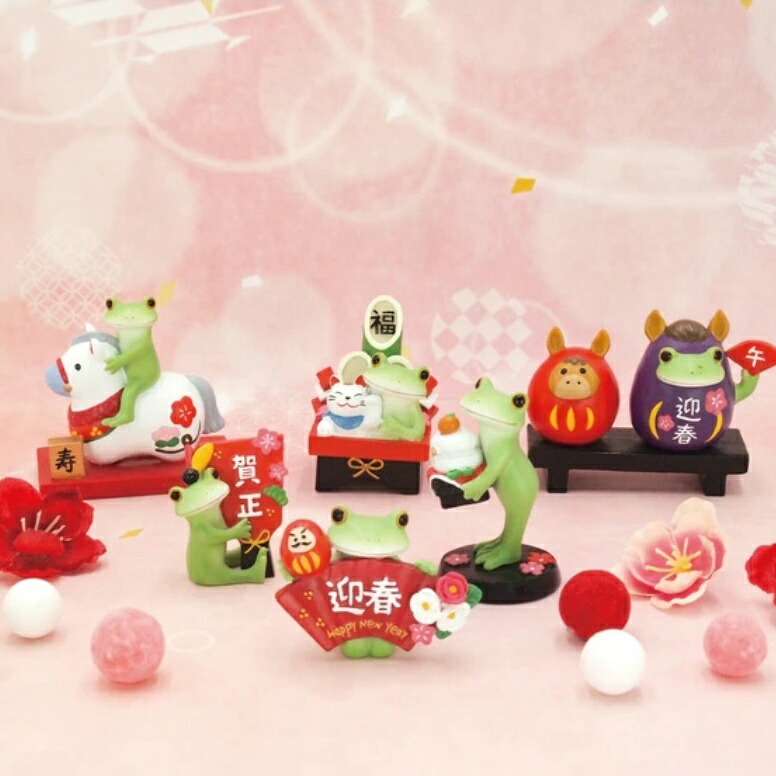 Copeau コポー 迎春扇子とカエル 縁起物 カエル ダイカイ お正月