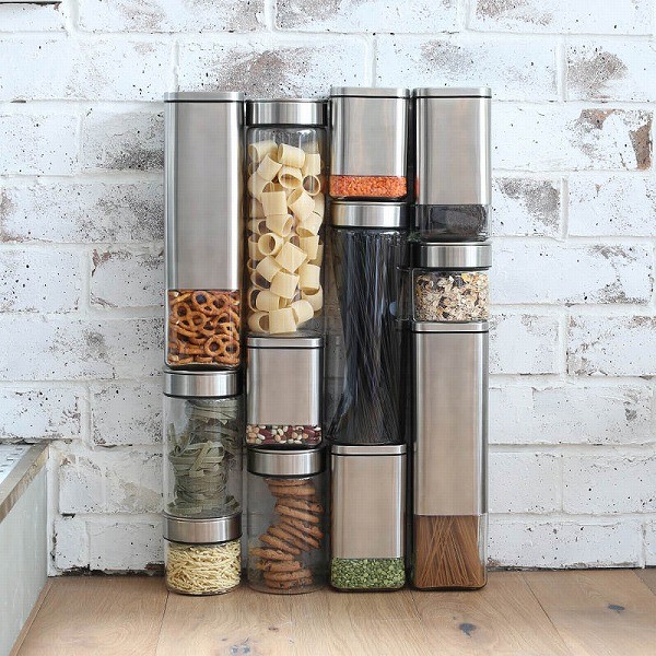 DULTON（ダルトン） グラスキャニスター キューブ ジャー ウィズ