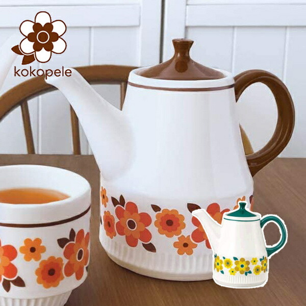 ティーポット kokopele レトロティーポット デコレ DECOLE 激安オンライン通販 ティーポット レッド 新品 kokopele レトロ 食器