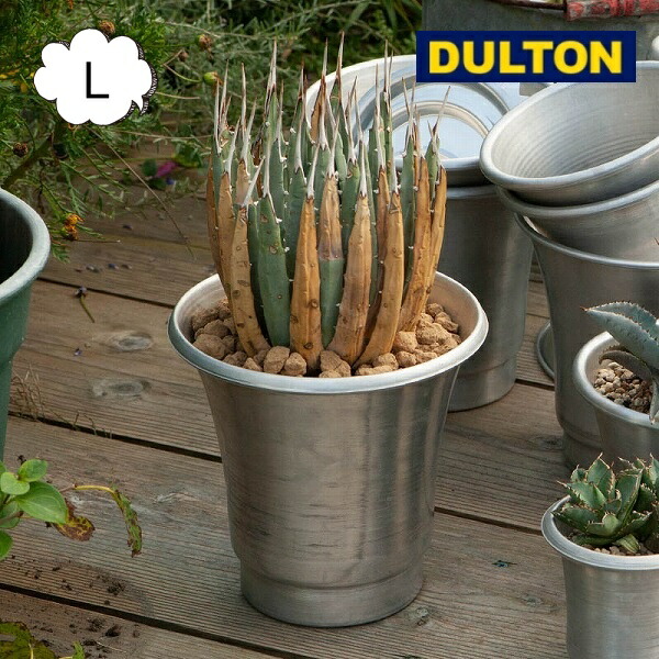 DULTON（ダルトン） アルミニウム ポット L ウィズ ソーサー 植木鉢 鉢
