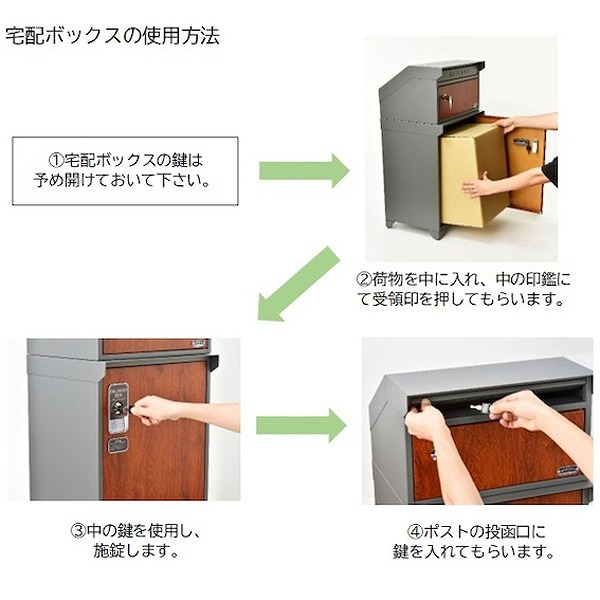 宅配ボックス ポスト付き キー 鍵 一戸建て用 ポスト一体型 戸建 大