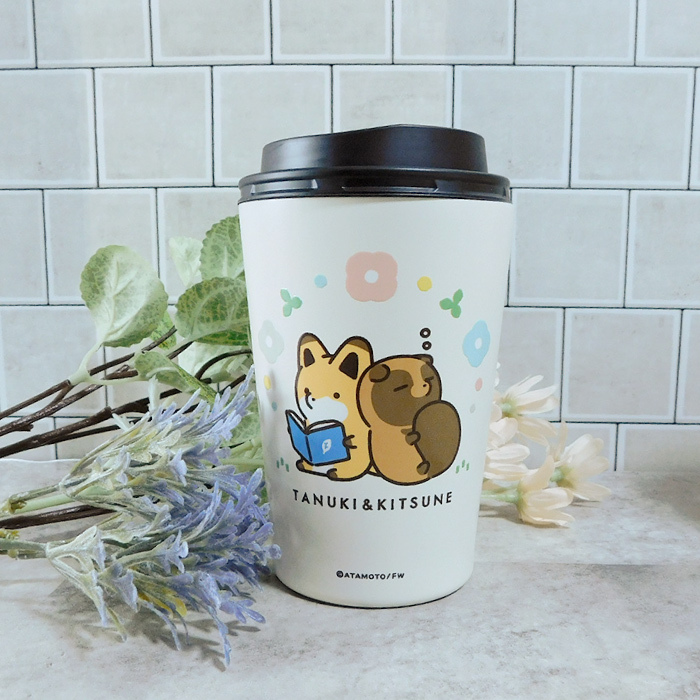 きつね 新発売！ タヌキとキツネ 保温 保冷 2WAY タンブラー 450ml 】コーヒー
