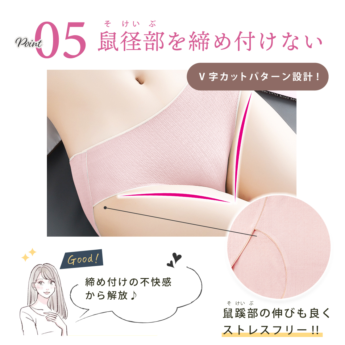Lino Ulu（リノウル） [3枚セット]サニタリーショーツ シームレス 羽根