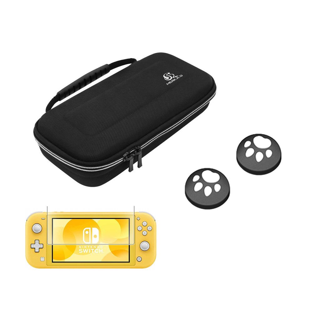 Nintendo Switch Lite 用 保護 4点セット キャリングケース サムスティックカバー ケース カバー 保護ガラスフィルム付き