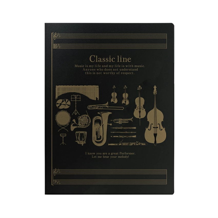 クリアブック A4サイズ 16ポケット Classic line クラシックライン A4五線紙20枚 手提げ袋付き 楽譜の持ち運びに便利 A4 A3サイズ バンドファイル |  | 01