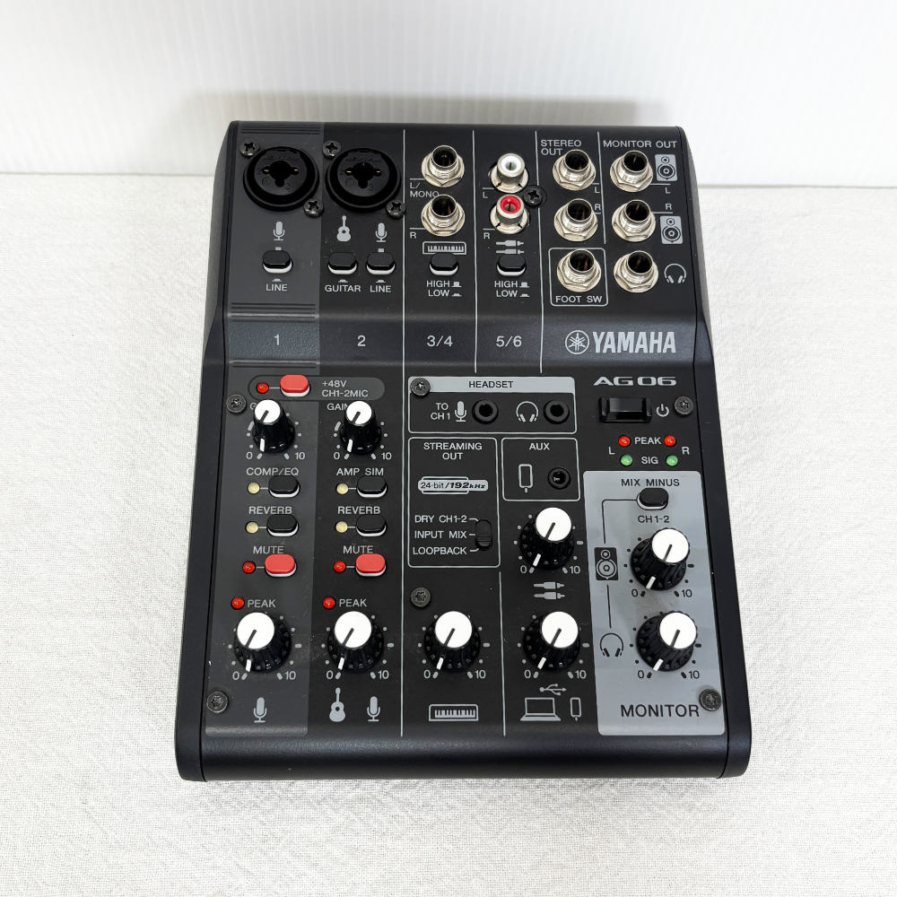 YAMAHA AG06 MK2 オーディオミキサー　黒/ブラック YAMAHA（ヤマハ） アウトレット品 ライブ配信用ミキサー AG06mk2 BLACK