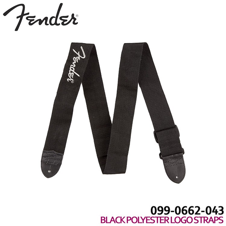 Fender（フェンダー） ギターストラップ 2'' BLACK POLYESTER LOGO