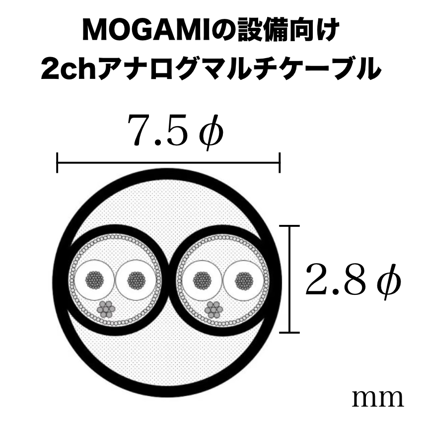 2ch マルチケーブル XLR 10m MOGAMI マイクケーブル φ7mm ステレオ