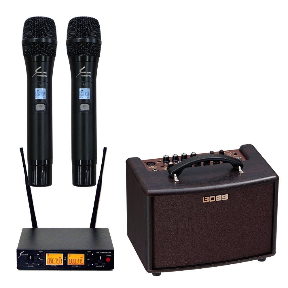 ストアライブに最適 ワイヤレスマイク2本付 電池駆動 アンプセット アコースティックギター入力可能 Roland AC-22LX | ローランド