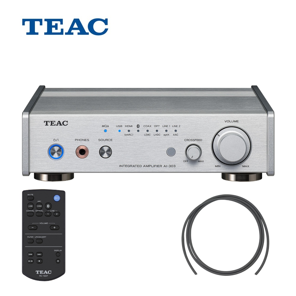 TEAC プリメインアンプ AI-303-S シルバー スピーカーケーブルセット