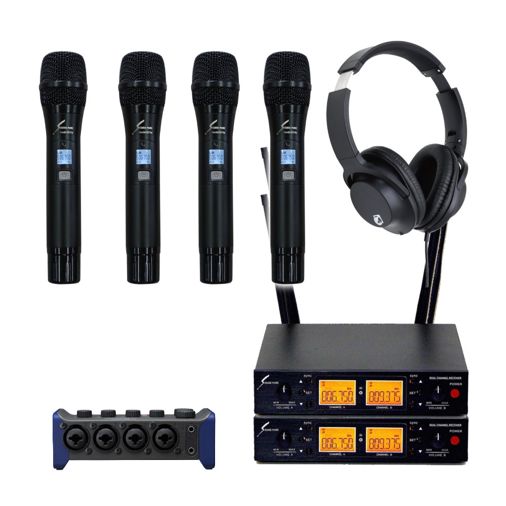 ZOOM AMS-44 WEB会議向けオーディオインターフェイスセット ワイヤレス 