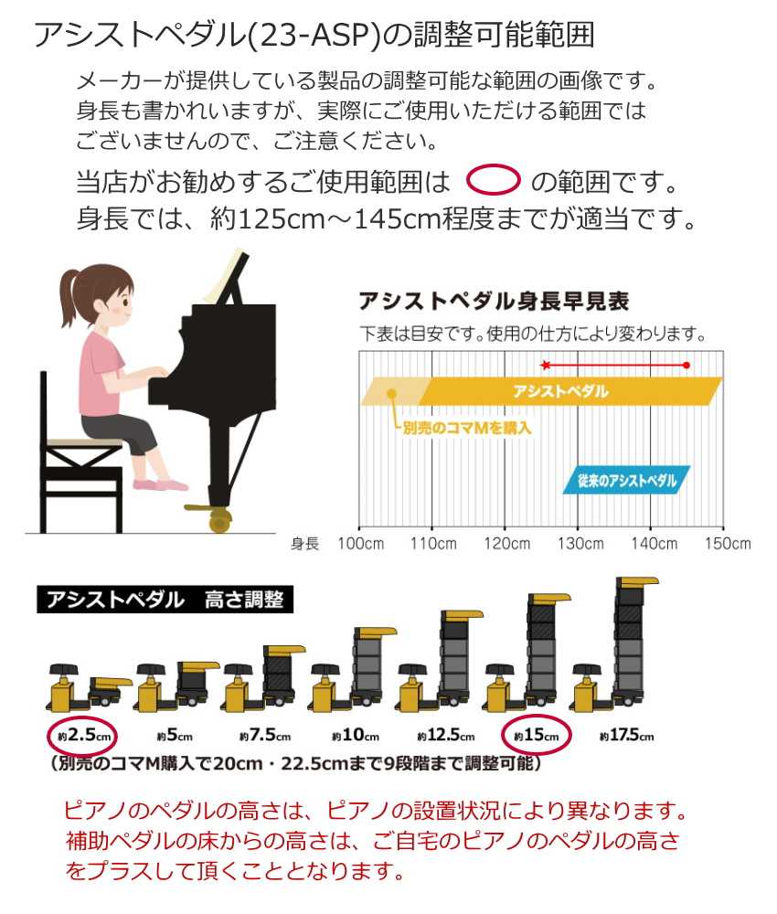 ピアノ補助ペダル アシストペダル 23-ASP｜merry-net｜07