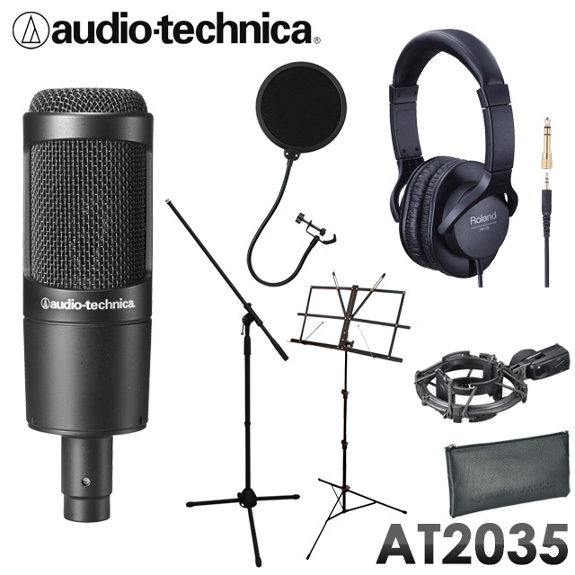 audio-technica AT2035 �R���f���T�[�}�C�N�@�i���^�w�b�h�z��/�}�C�N�X�^���h/�|�b�v�K�[�h�t���Z�b�g�j