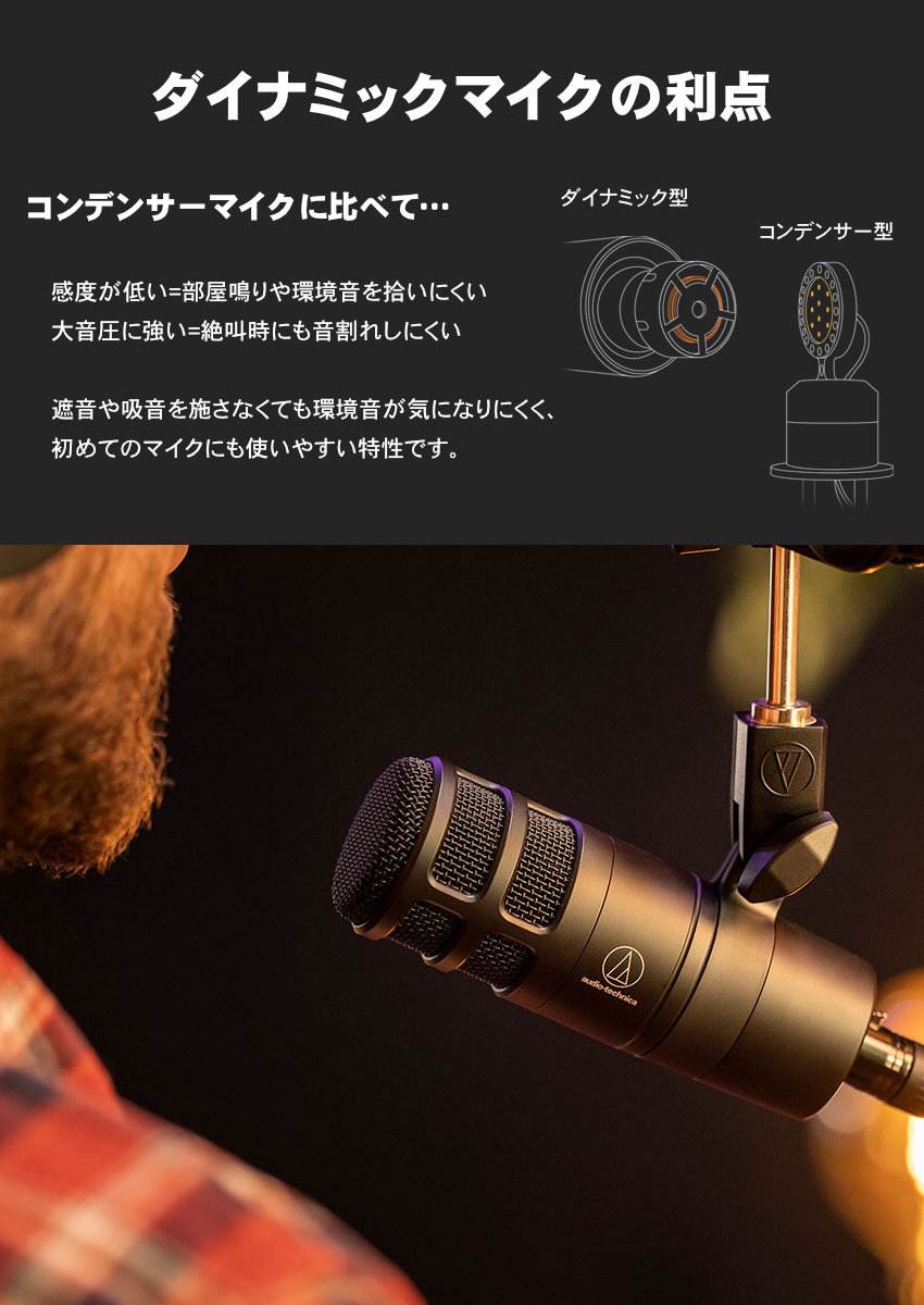 TASCAM US-42B + audio-technica AT2040 部屋鳴り対策 ダイナミック