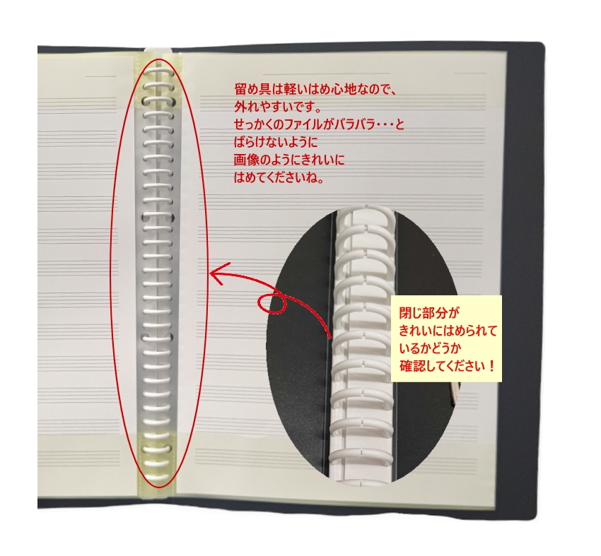 書き込める バンドファイル バインダータイプ 30ポケット ブラック A4