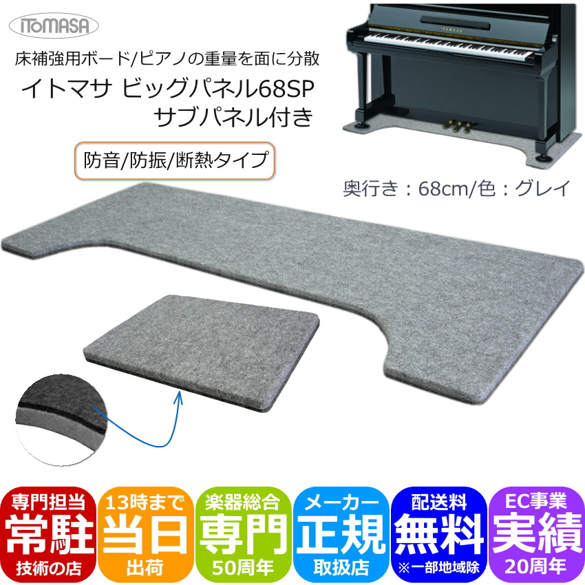 イトマサ ビッグパネル 断熱・防音タイプ グレイ サブパネル付き アップライトピアノ用｜merry-net