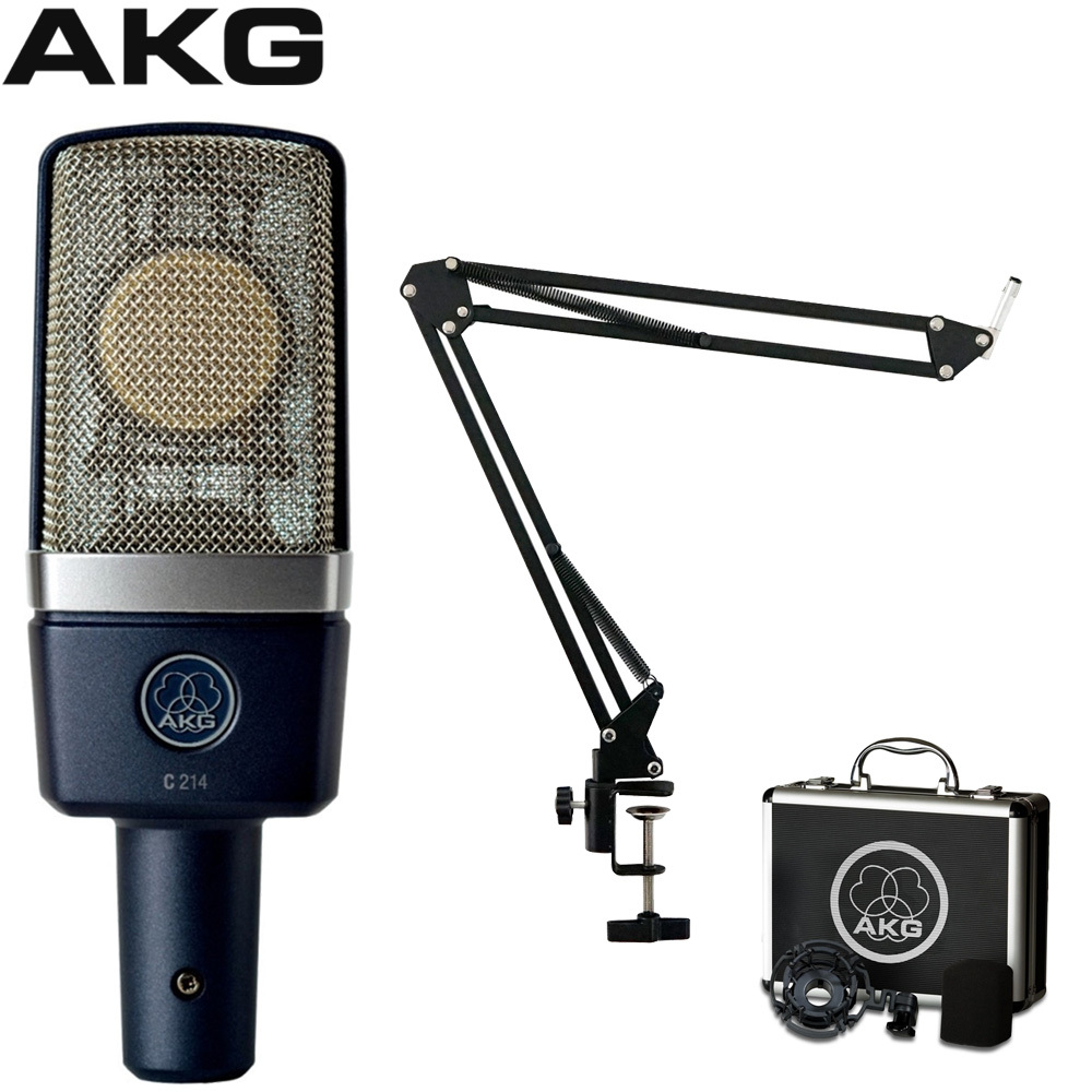 AKG コンデンサーマイク C214 + デスクアームマイクスタンド