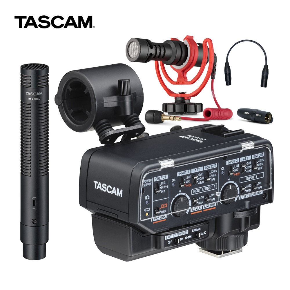 TASCAM CA-XLR2d-AN(汎用モデル) + ガンマイク2本セット