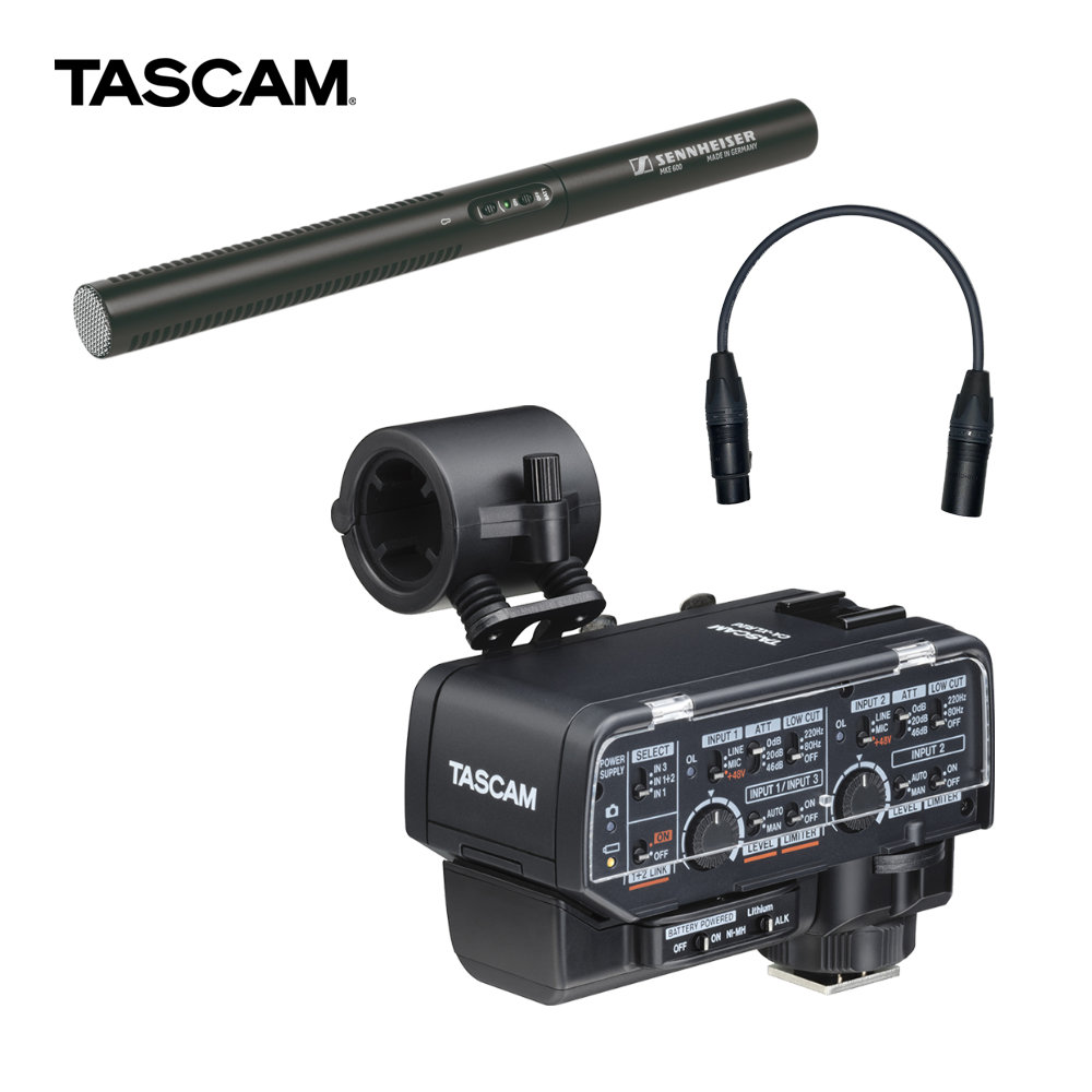 TASCAM CA-XLR2d-AN カメラ用ミキサー + ガンマイク 声収録セット