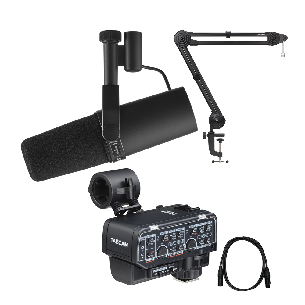 ミラーレス一眼にSHURE SM7Bを繋ぐセット TASCAM CA-XLR2d-AN