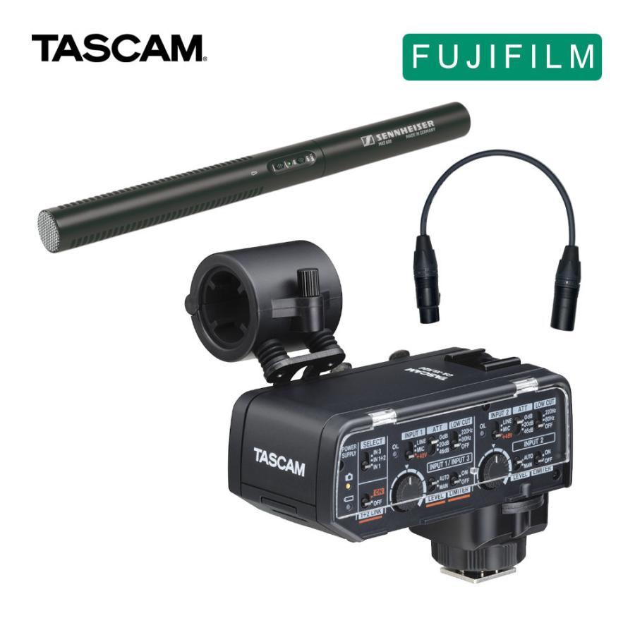 TASCAM CA-XLR2d-F カメラ用ミキサー + ガンマイク 声収録セット｜merry-net