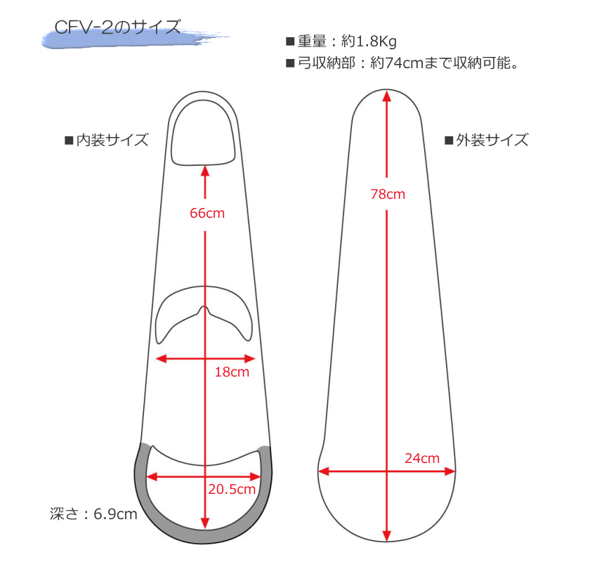 カーボンファイバー製 バイオリン ケースCFV-2 ワインレッド CFV2-WRD