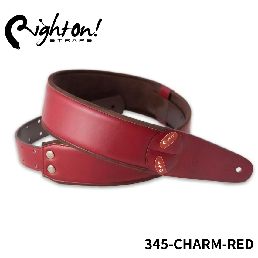 Right On! STRAPS MOJO Series CHARM Red ギターストラップ シンプル