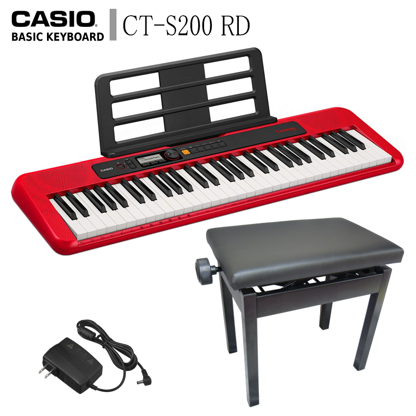 得価最新品CASIO CT-S200RD キーボード 鍵盤楽器