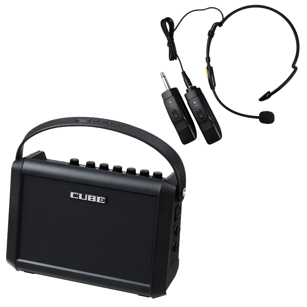���C�����X �w�b�h�}�C�N�t�� 10W�A���v�����X�s�[�J�[ �o�b�e���[�쓮 Bluetooth�Ή� Roland CUBE STREET MINI