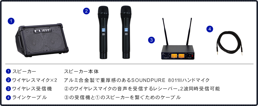 ワイヤレスマイク2本付き Roland CUBE STREET EX 簡易PAセット : cube