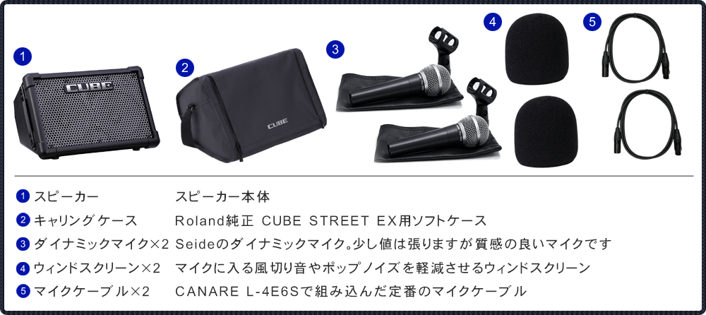 Roland CUBE STREET EX (ちょっと良いダイナミックマイク2個セット)｜merry-net｜02