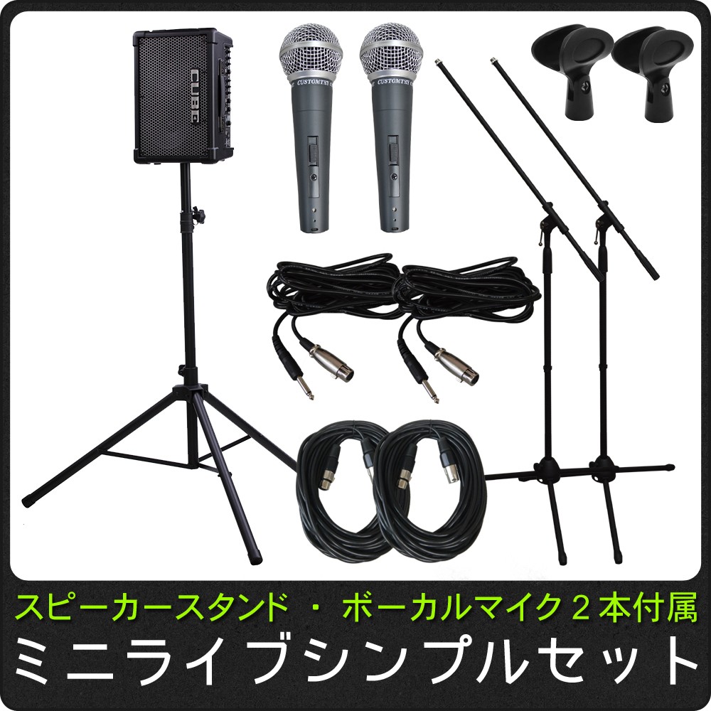 簡易PAセット 出力50W Roland Cube Street EX(スピーカースタンド/マイク２本付き) | ローランド