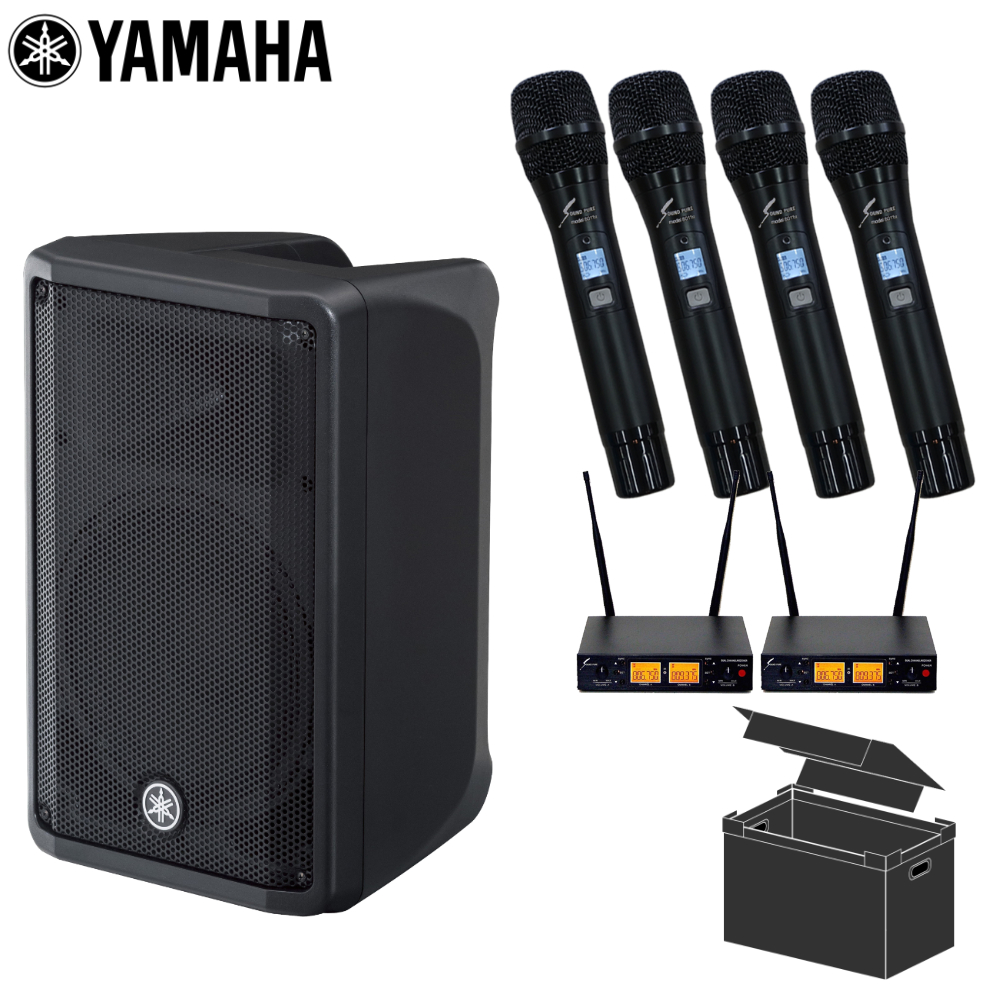 �P�[�X�t�� YAMAHA ���}�n �|�[�^�u��PA�V�X�e�� 700W ���C�����X�}�C�N4�{�Z�b�g DBR10