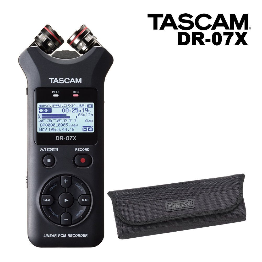 TASCAM DR-07X リニアPCMレコーダー本体+ソフトケースセット : dr-07x