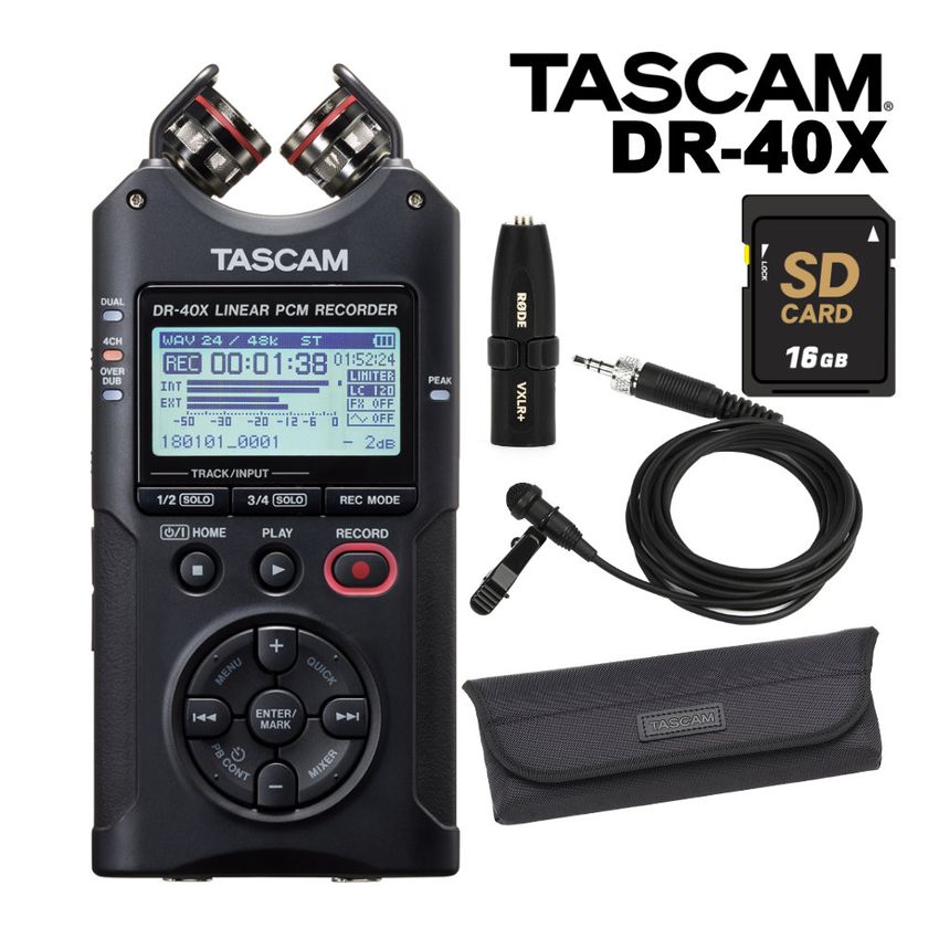 TASCAM タスカム リニアPCMレコーダー DR-40X + ピンマイクセット