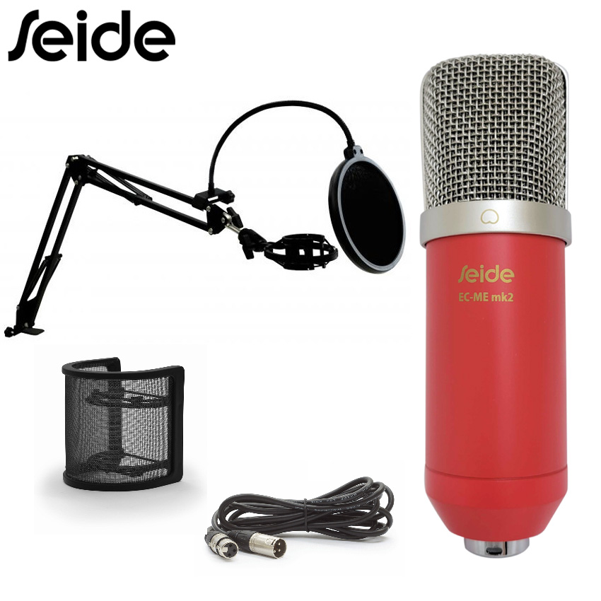Seide コンデンサーマイク EC-Me MK2 赤色 ショックマウント＋デスク