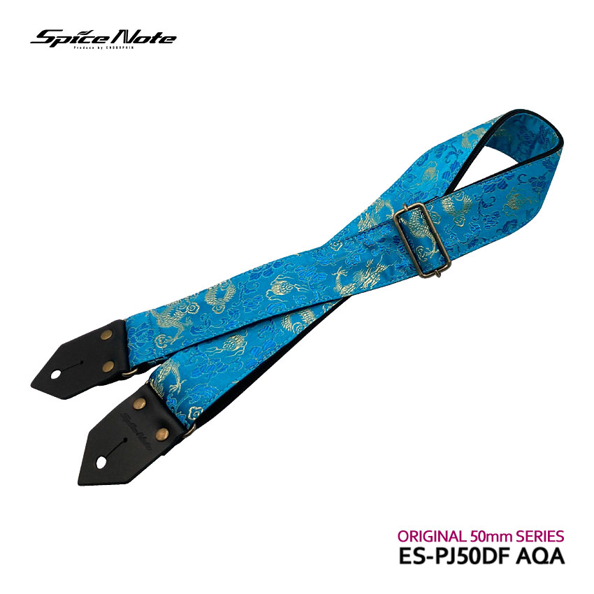 SpiceNote ギターストラップ ES-PJ50DF AQA ドラゴンフラワー柄 アクア スパイスノート 爆買 | Spice Note