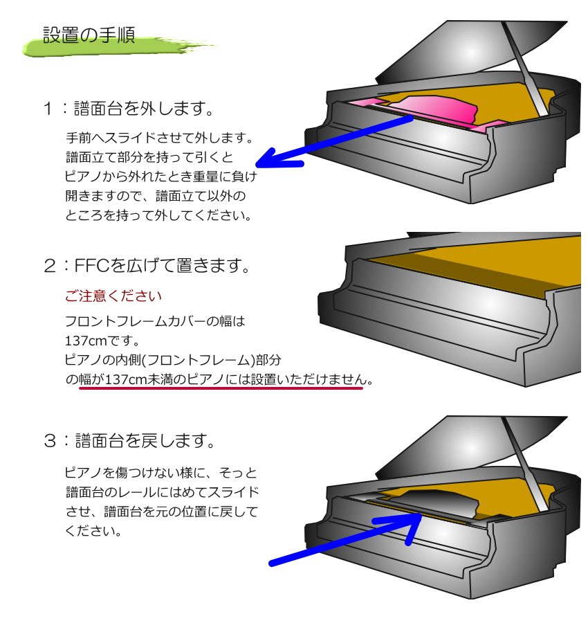 グランドピアノ フロントフレームカバー 透明(クリアー) イトマサ FFC-C 関連画像4