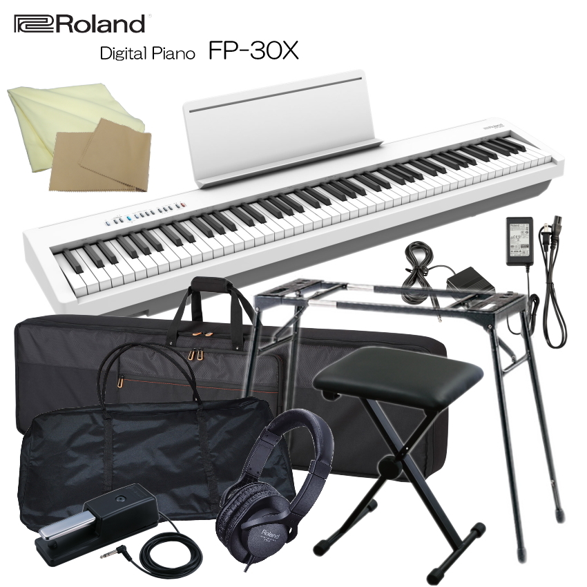 ローランド 電子ピアノ FP-30X ホワイト Roland 88鍵デジタルピアノ 