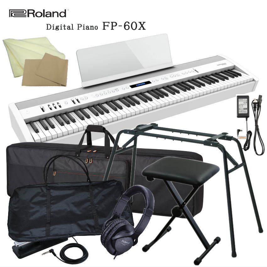 ローランド 電子ピアノ FP-60X ホワイト Roland 88鍵デジタルピアノ