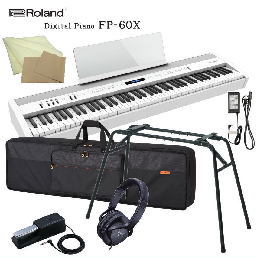 ローランド 電子ピアノ FP-60X ホワイト Roland 88鍵デジタルピアノ 