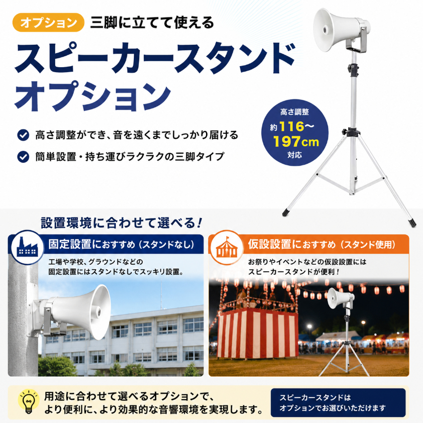 UNI-PEX（ユニペックス） ホーンスピーカーセット 屋外放送用アンプ付