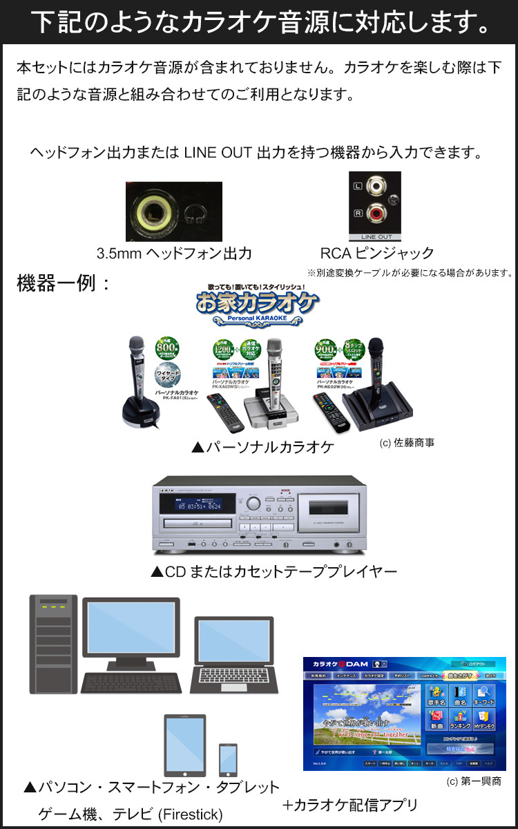 お手持ちのスピーカー ラジカセでカラオケができる エコー機能付き 3chマイクミキサー マイク入力2 ステレオ入力1 もりあげくん 代購幫