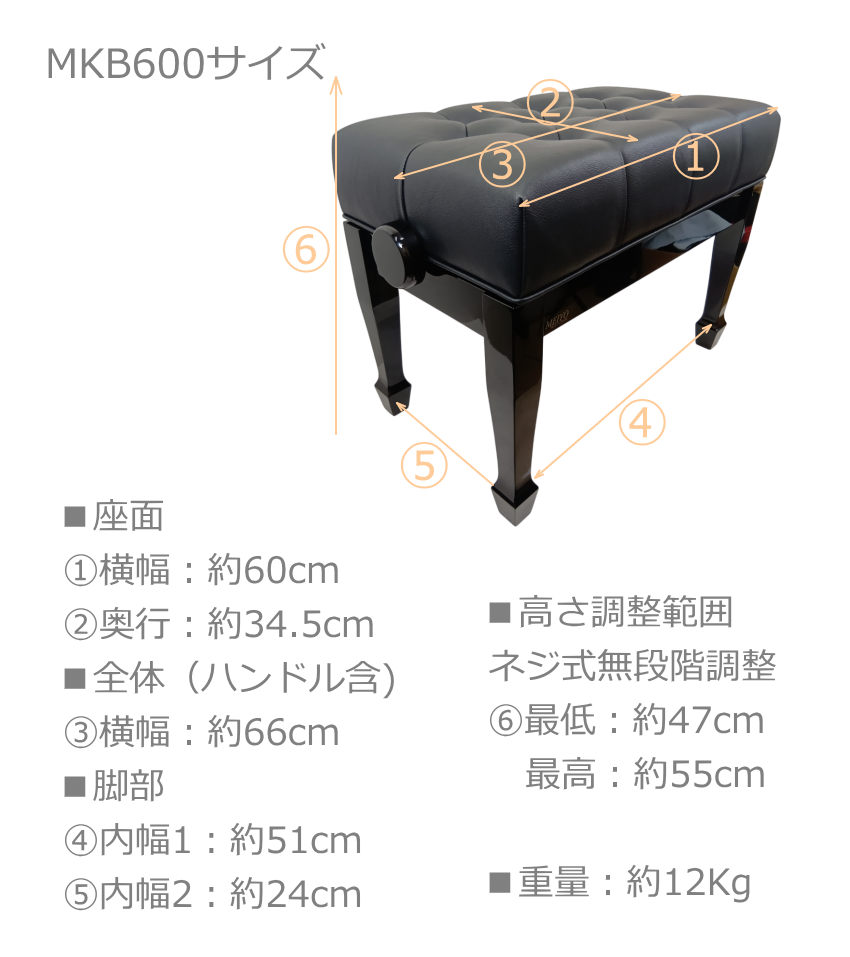 名陽木工 コンサートピアノ椅子 MKB-600 甲南発売 日本製の高級ピアノ
