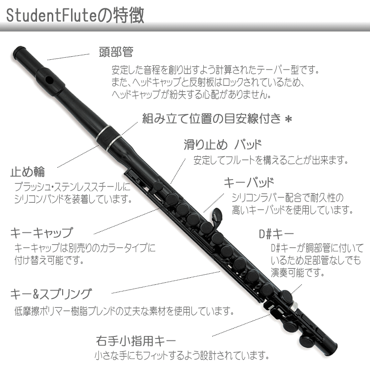 NUVO プラスチック製 フルート StudentFlute ブラック N230SFBK