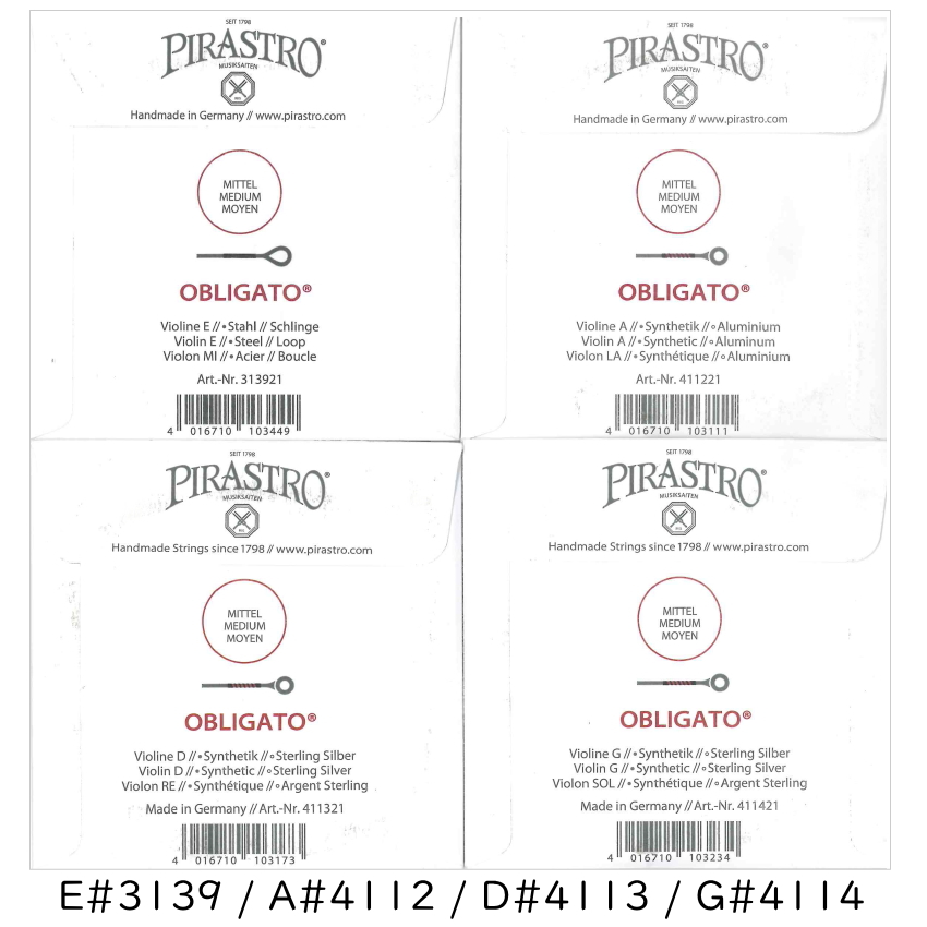 PIRASTRO EADG線セット 3139 4112 4113 4114 バイオリン 弦 OBLIGATO